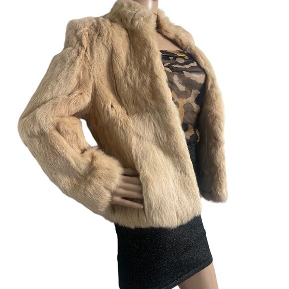 Kamal Quaility Furs natural Blond cream M short jacket zip - Picture 5 of 13